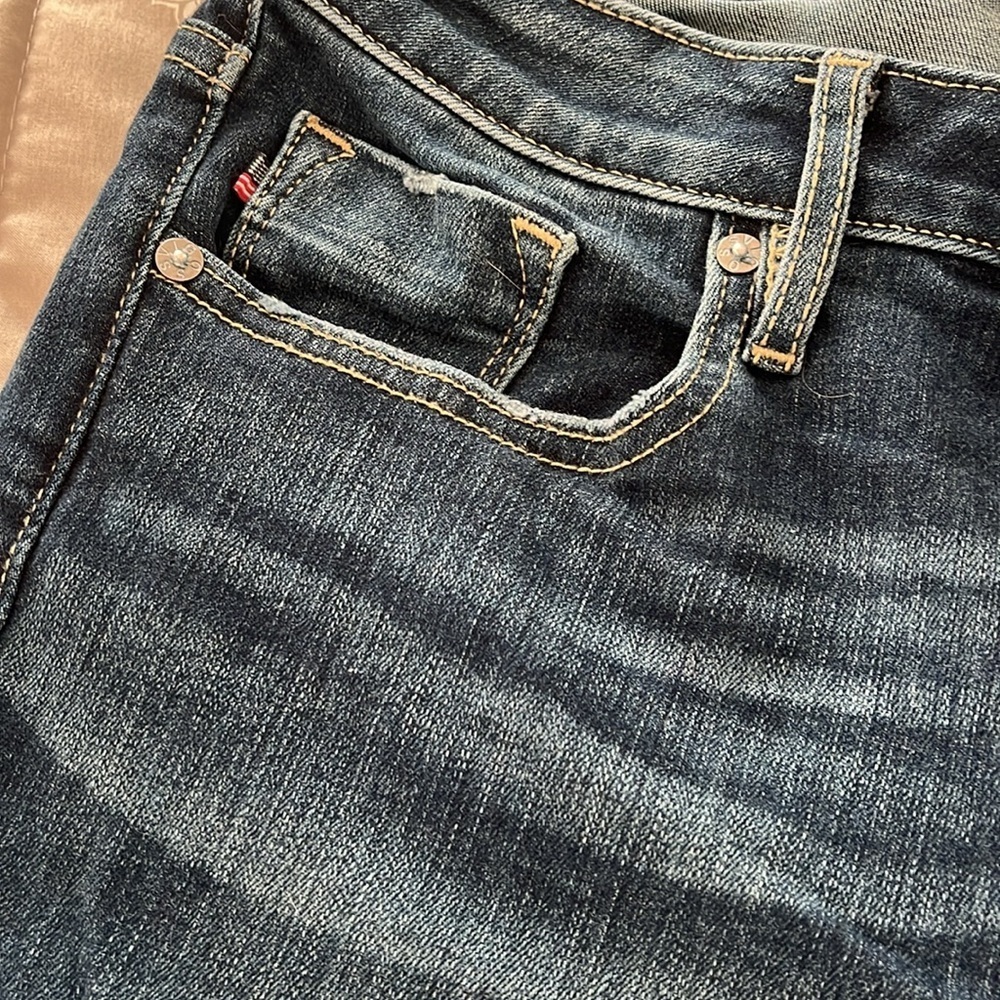 Vigoss Thompson Tomboy Jeans Women’s Sz 28x25 Dark Wash Distressed Straight NWOT - Picture 4 of 6